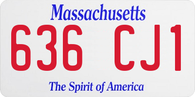 MA license plate 636CJ1