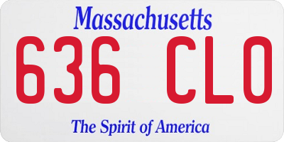 MA license plate 636CL0