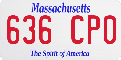 MA license plate 636CP0
