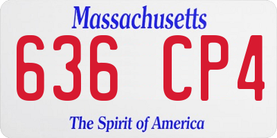 MA license plate 636CP4