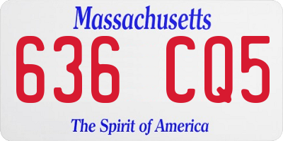 MA license plate 636CQ5