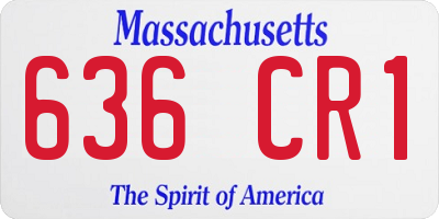MA license plate 636CR1