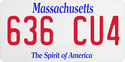 MA license plate 636CU4