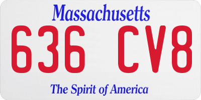 MA license plate 636CV8