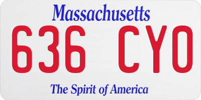MA license plate 636CY0