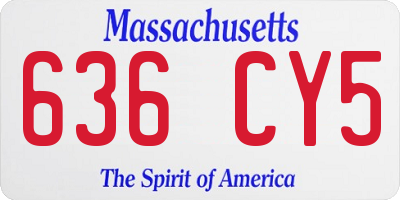 MA license plate 636CY5