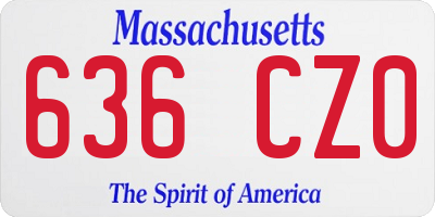 MA license plate 636CZ0