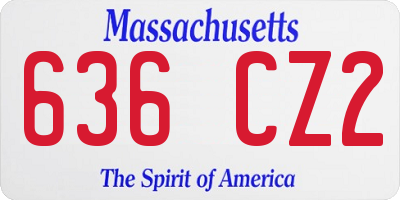 MA license plate 636CZ2