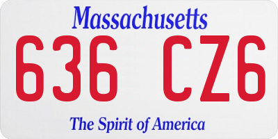 MA license plate 636CZ6