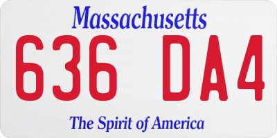MA license plate 636DA4