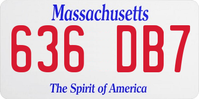 MA license plate 636DB7