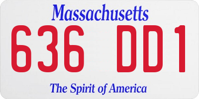 MA license plate 636DD1