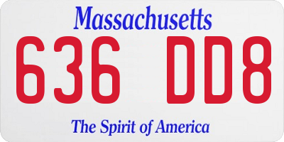 MA license plate 636DD8