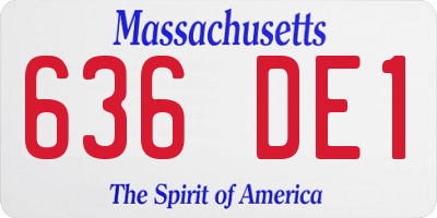 MA license plate 636DE1