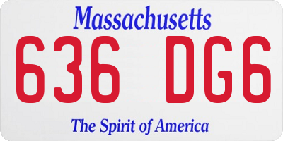 MA license plate 636DG6
