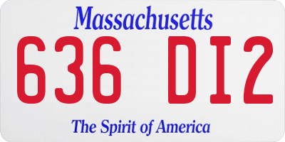 MA license plate 636DI2