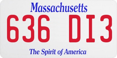 MA license plate 636DI3