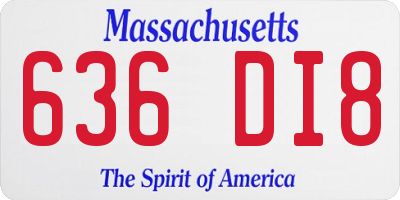 MA license plate 636DI8