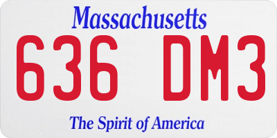MA license plate 636DM3