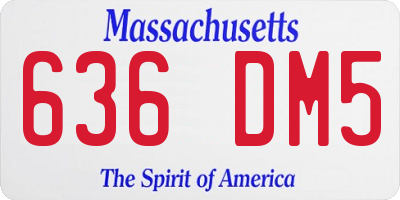 MA license plate 636DM5
