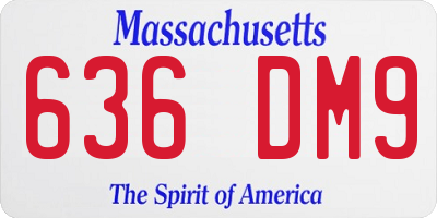 MA license plate 636DM9