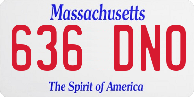 MA license plate 636DN0