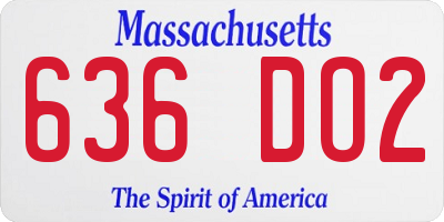 MA license plate 636DO2