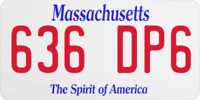 MA license plate 636DP6