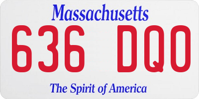 MA license plate 636DQ0