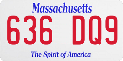 MA license plate 636DQ9