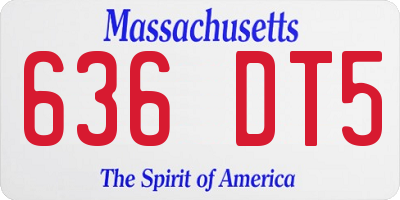 MA license plate 636DT5