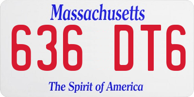 MA license plate 636DT6