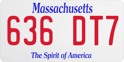 MA license plate 636DT7