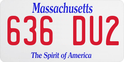 MA license plate 636DU2