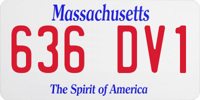 MA license plate 636DV1