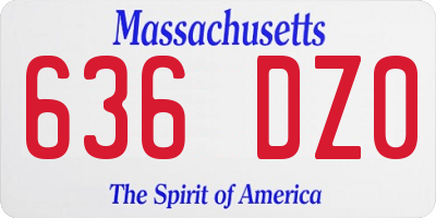 MA license plate 636DZ0