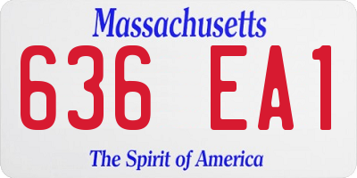 MA license plate 636EA1