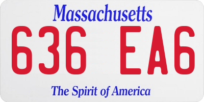MA license plate 636EA6