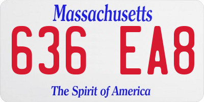 MA license plate 636EA8