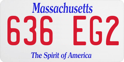 MA license plate 636EG2