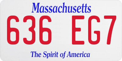 MA license plate 636EG7