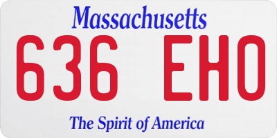 MA license plate 636EH0