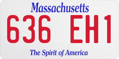 MA license plate 636EH1