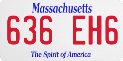 MA license plate 636EH6