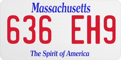 MA license plate 636EH9