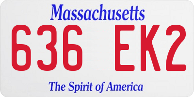 MA license plate 636EK2