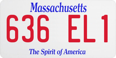 MA license plate 636EL1