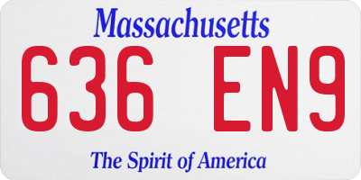 MA license plate 636EN9