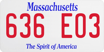 MA license plate 636EO3