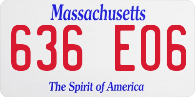 MA license plate 636EO6